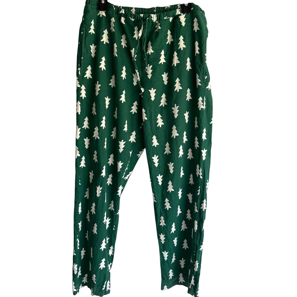 HANNA ANDERSSON "Happy Trees on Green" Adult Cotton Pajama Pants, M
